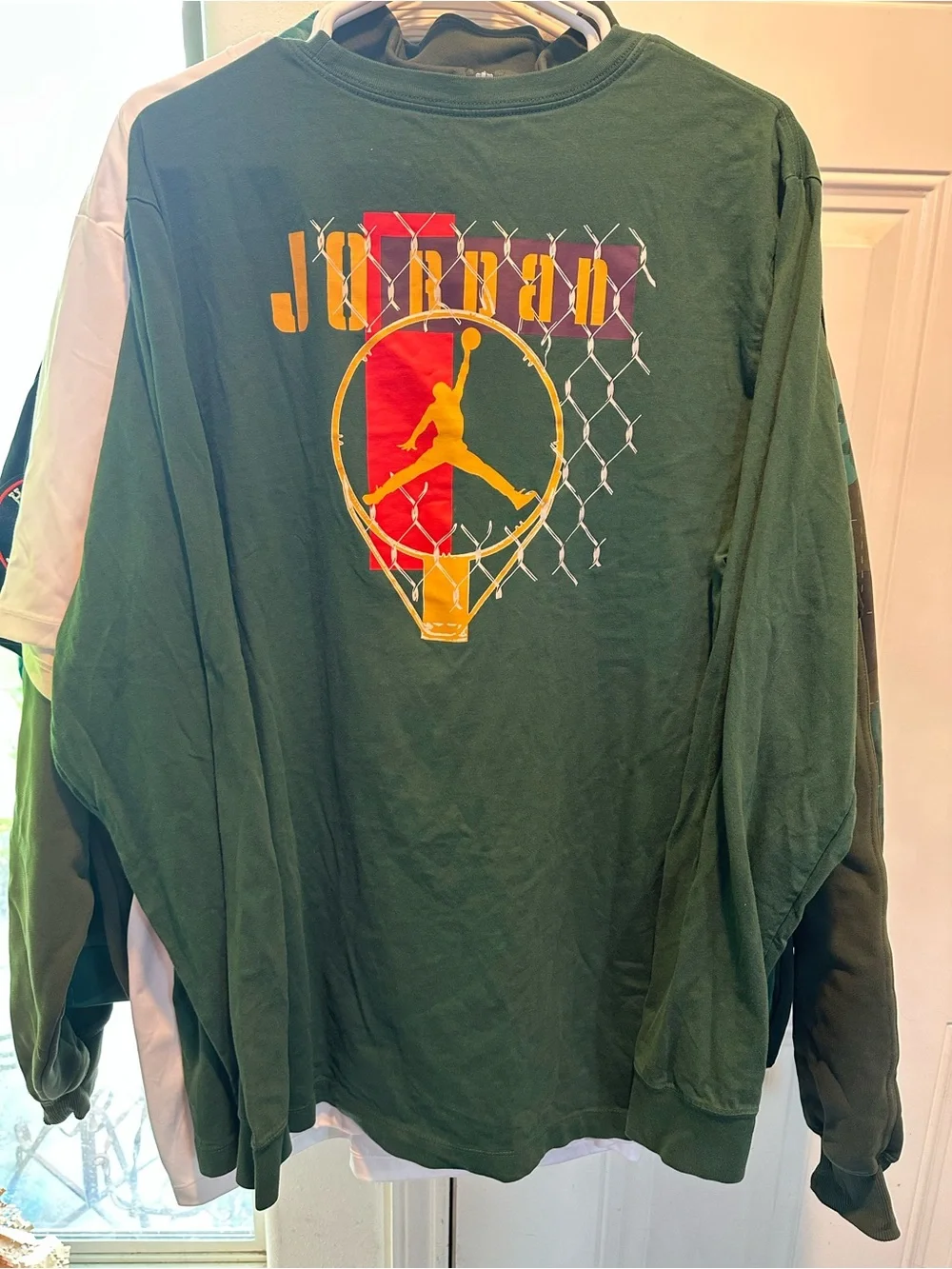 Jordan Sport DNA Long Sleeve T-Shirt Green Basketball Graphic DC9771-333